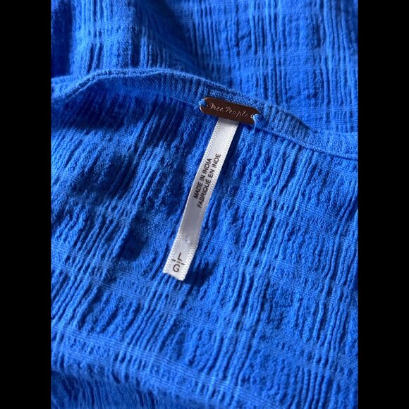 Free People Dress Large Womens Blue Nya Maxi Textured Front Twist Front Slit - Picture 5 of 7